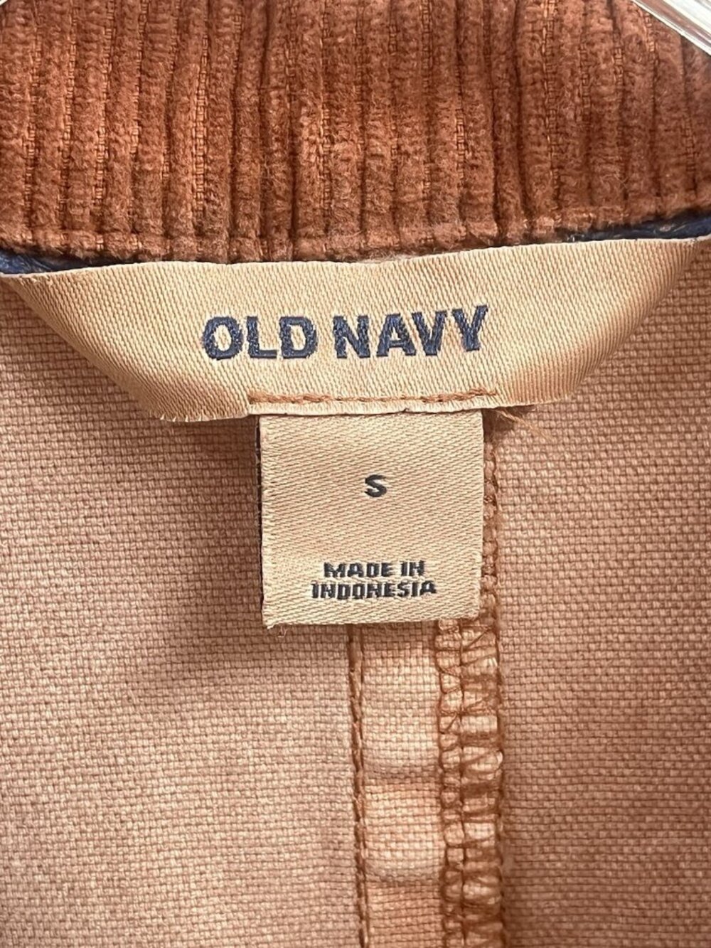 Old Navy Barn Jacket Pink Peach Corduroy Collar Workwear Utility Coat Womens S - Picture 5 of 7